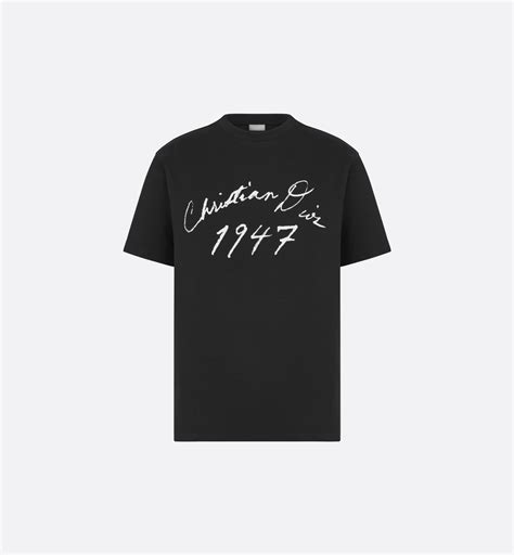 dior 1947 t shirt black|Handwritten Christian Dior Relaxed.